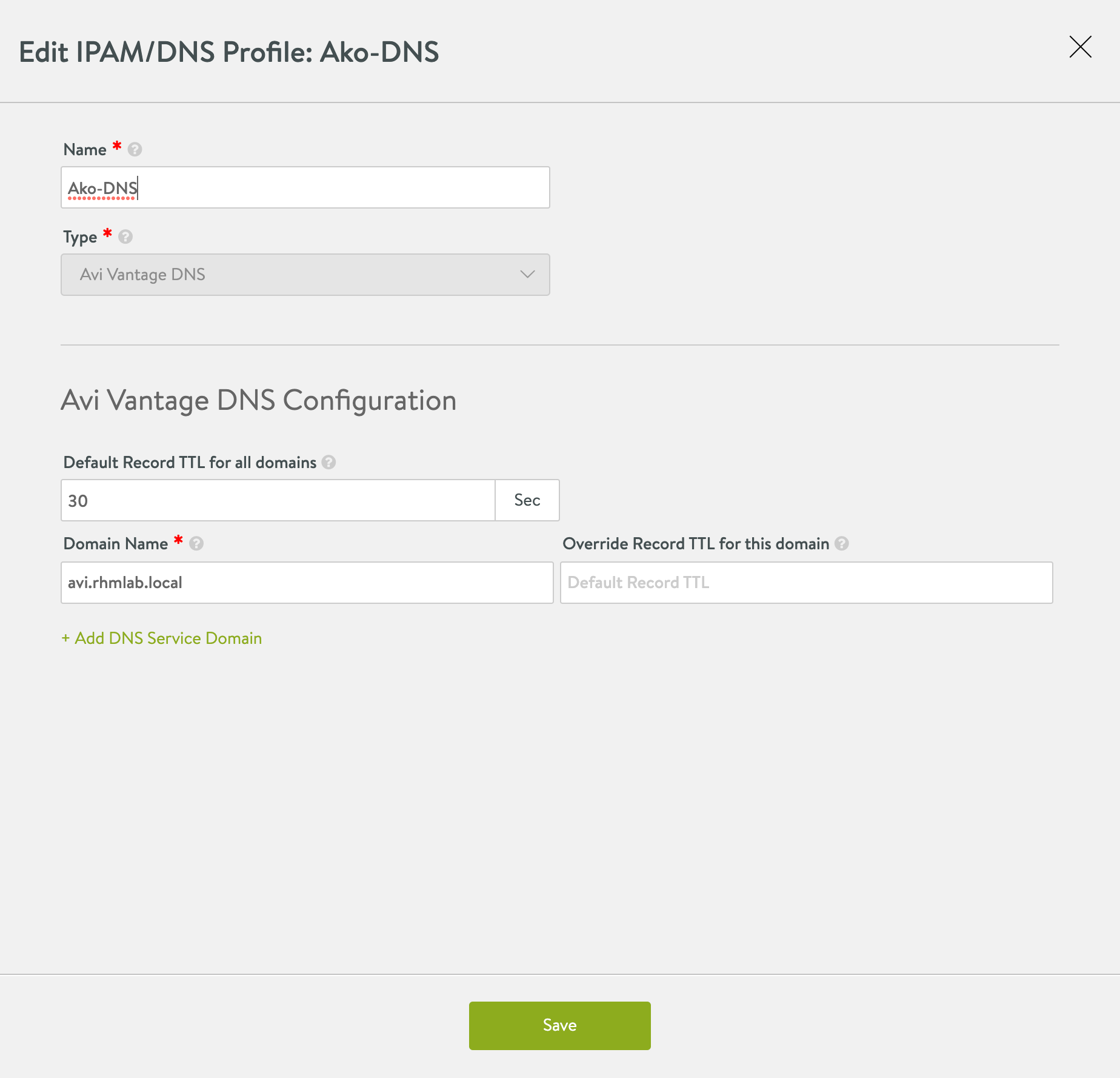 DNS profile