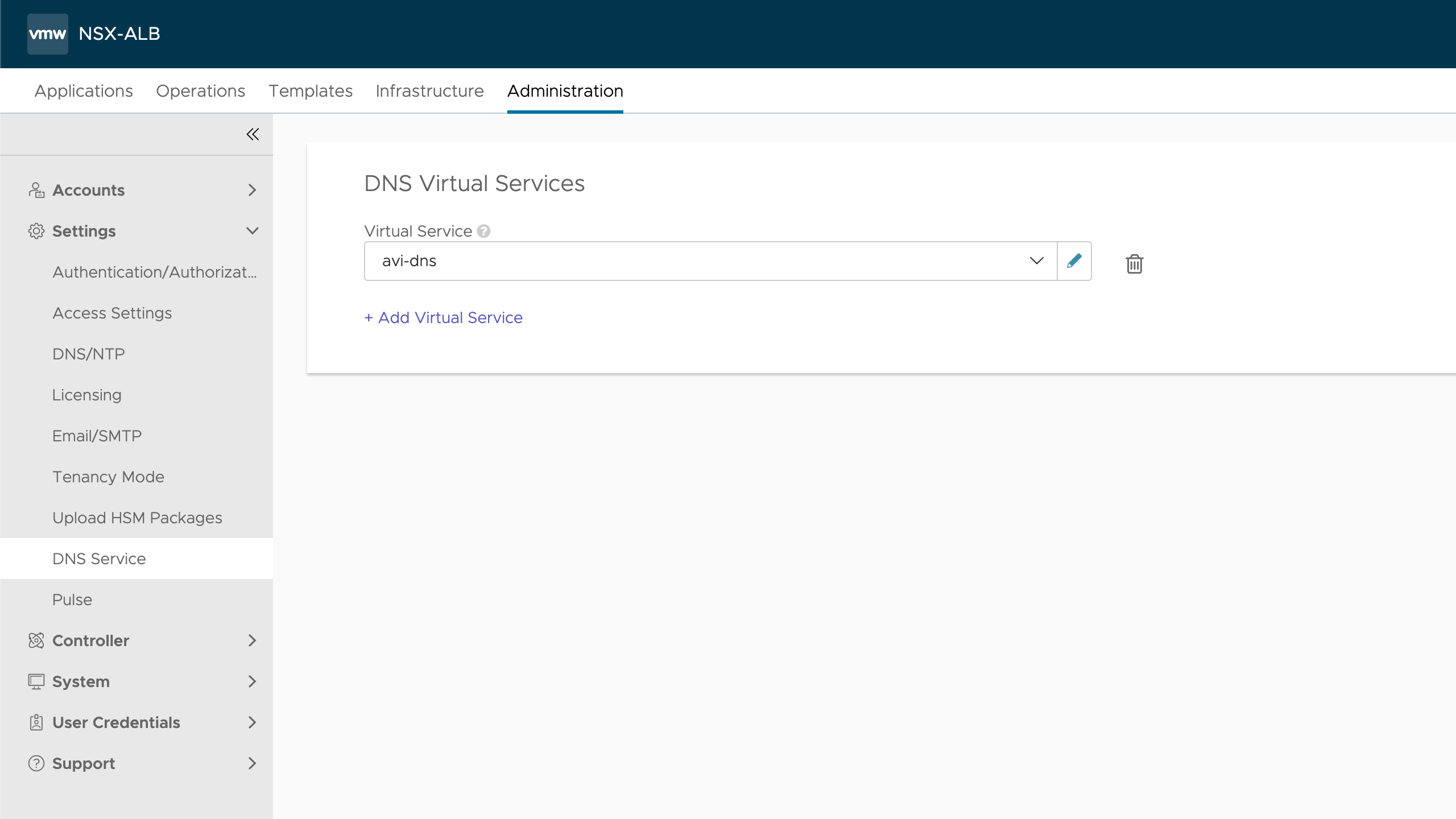 Avi DNS settings