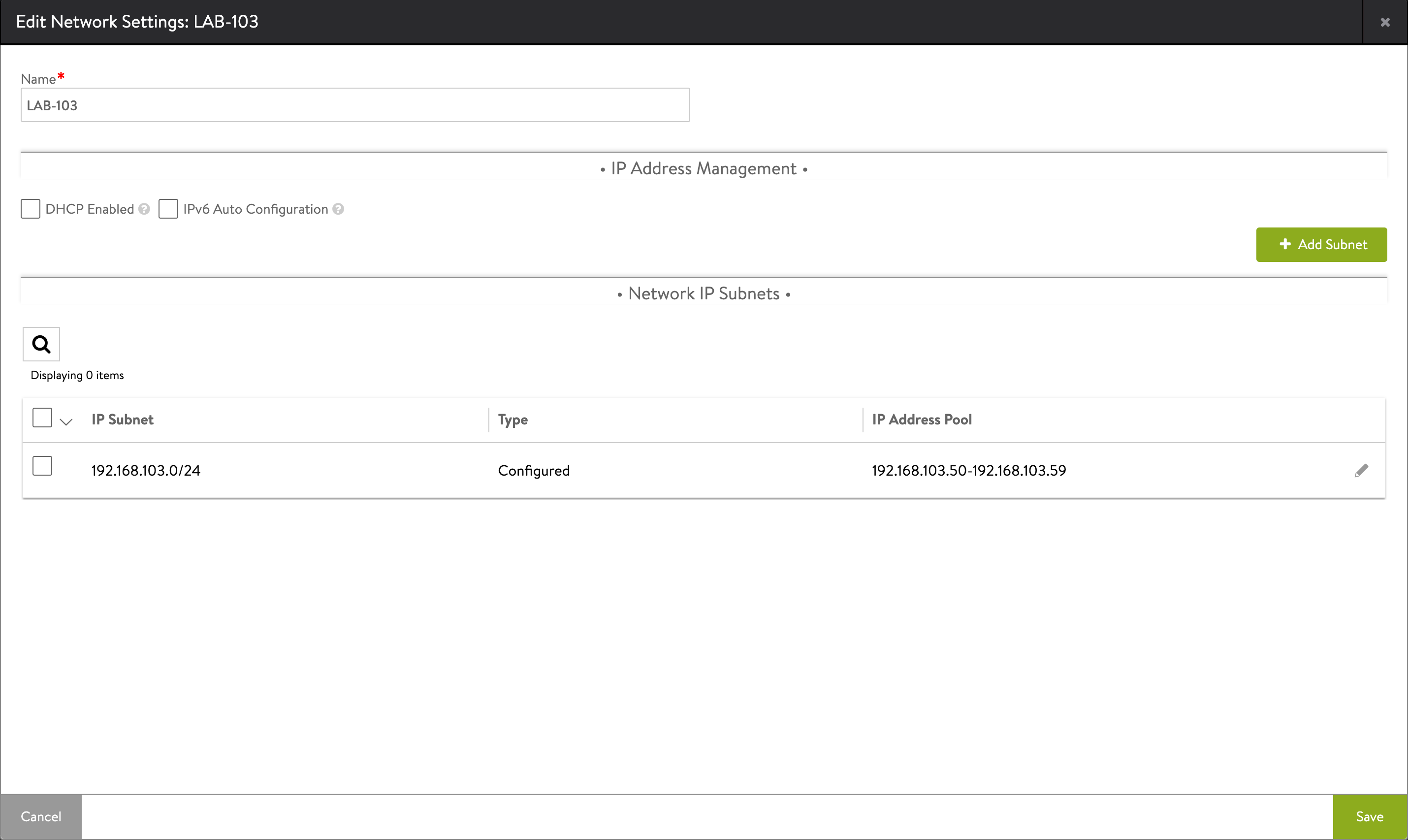 Network configured