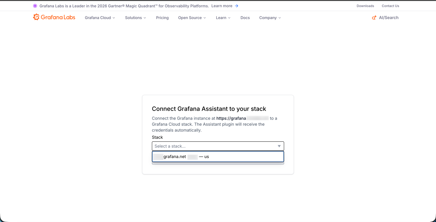 Connect to cloud page