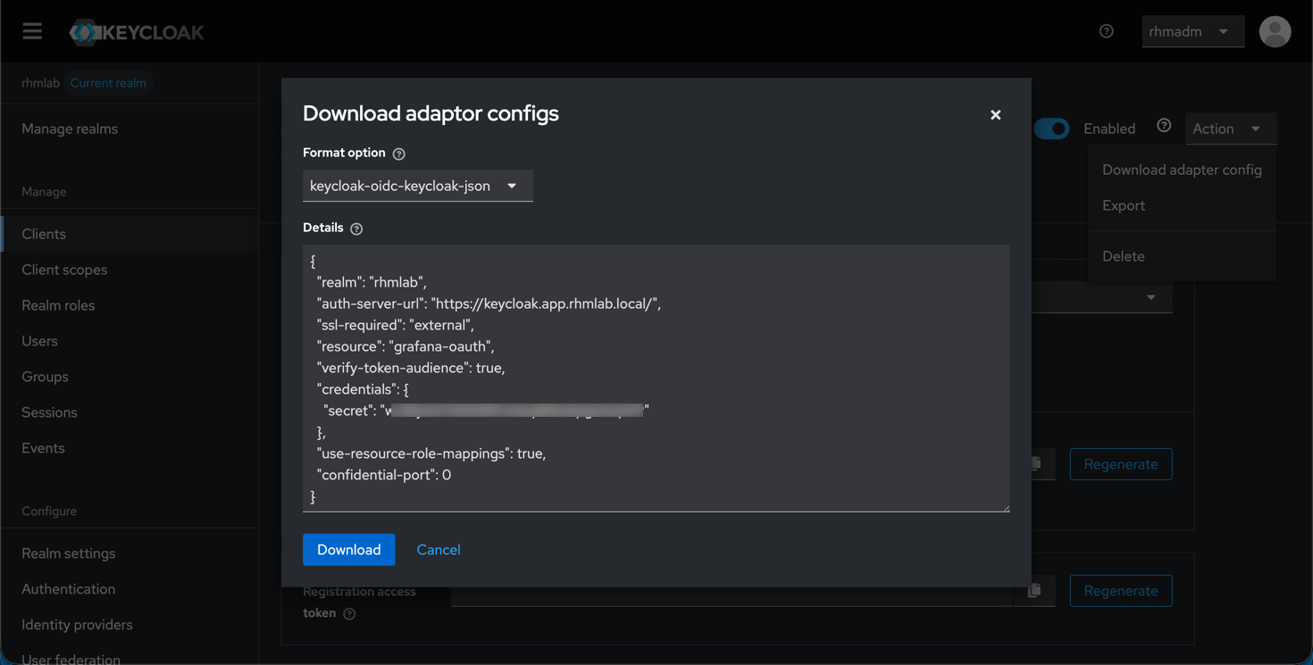 Client adaptor config