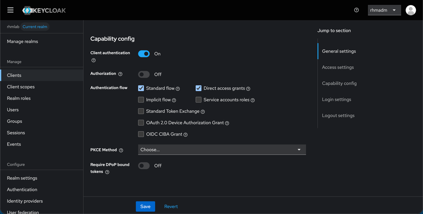 Setting client capabilities