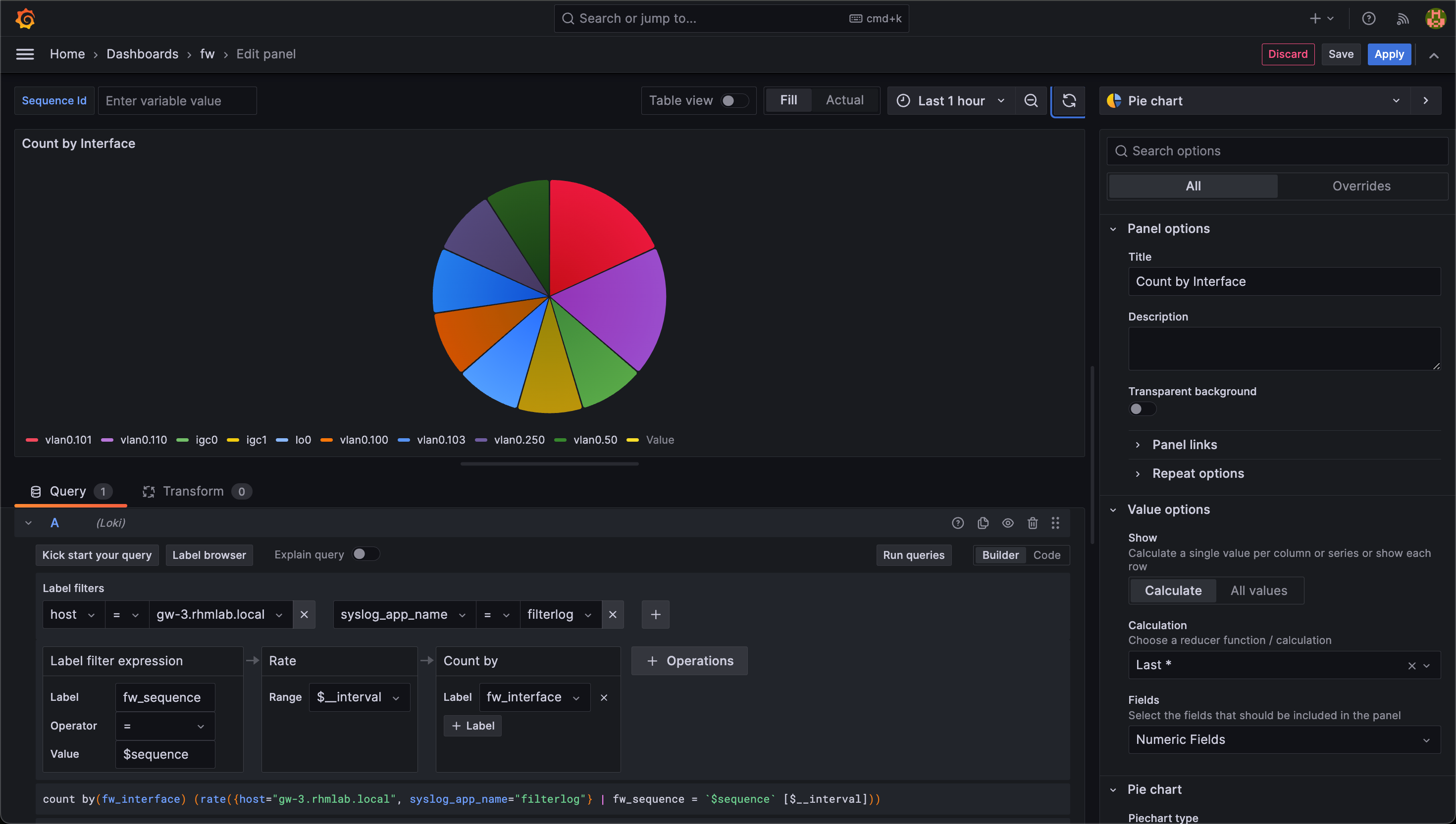 Add label filter to visualizations