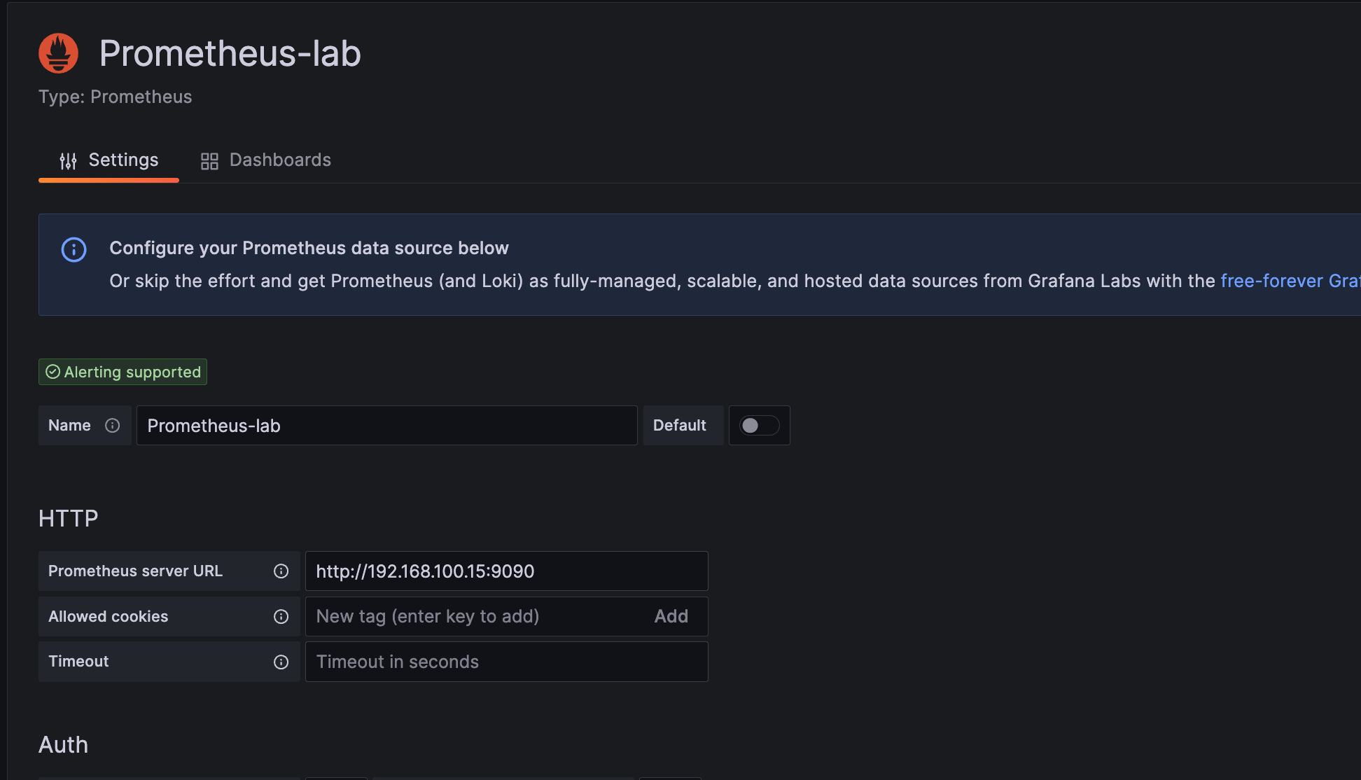 Grafana datasource