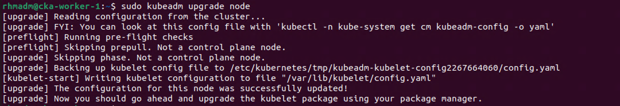 Upgrade kubeadm on worker node