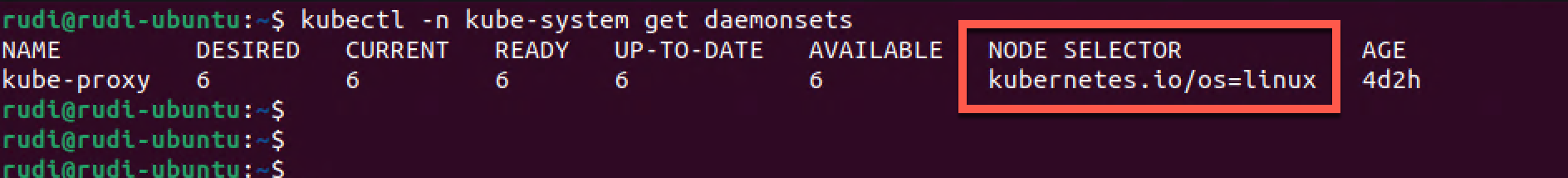 Daemon set in kube-system namespace