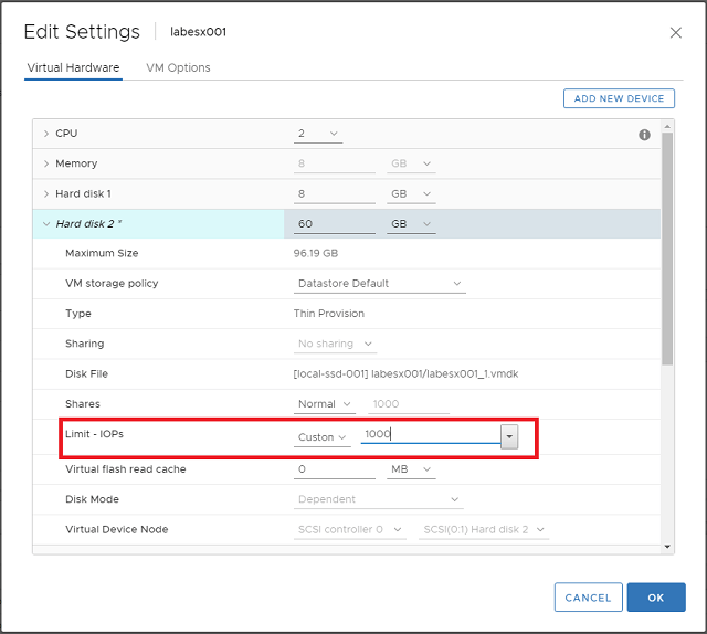 Setting limits GUI