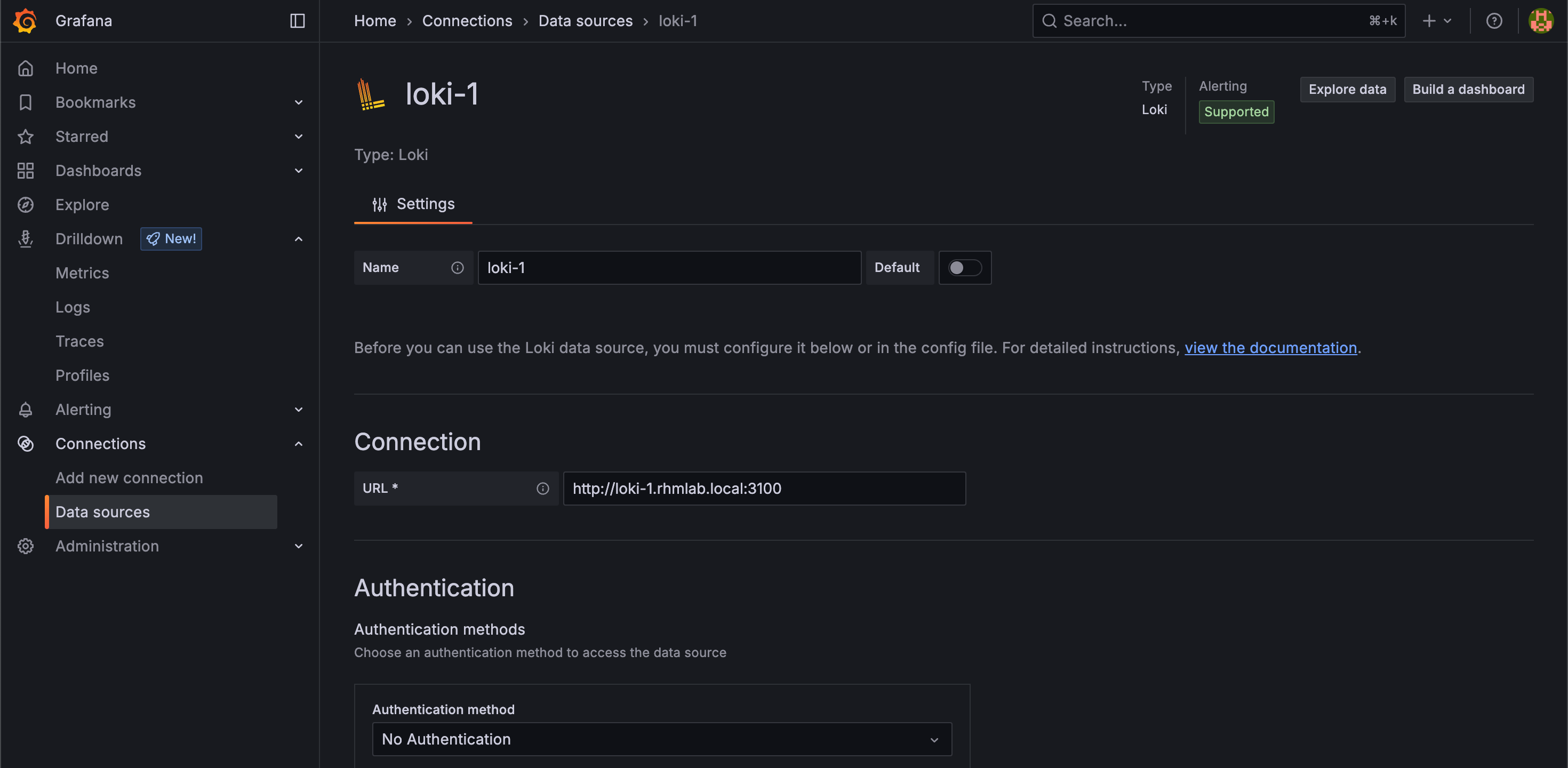 Add Loki as a data source in Grafana