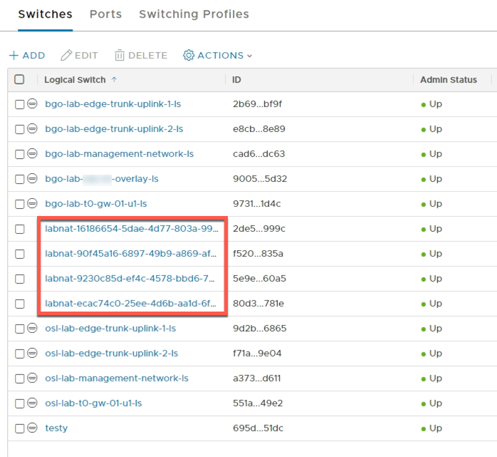 NSX-T Advanced view switches