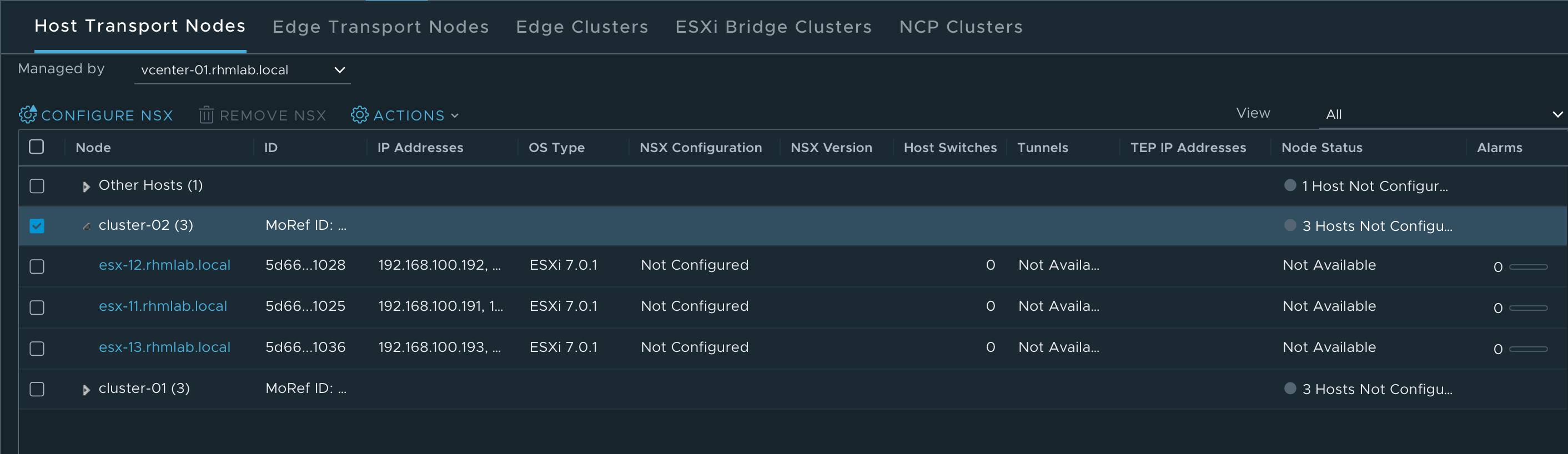 Configure cluster for NSX
