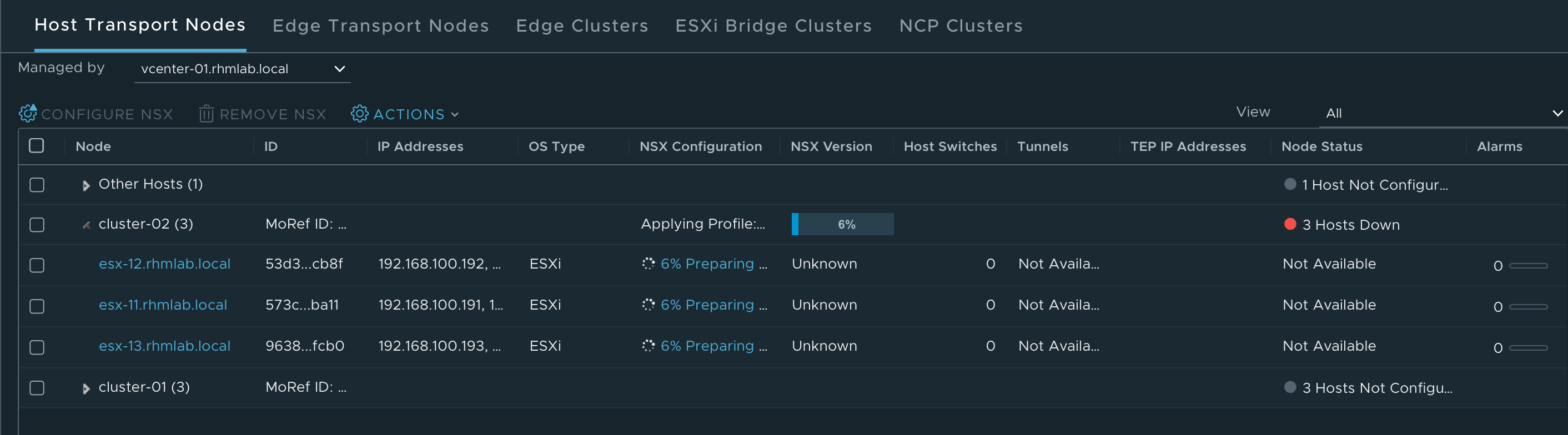 Hosts configuring