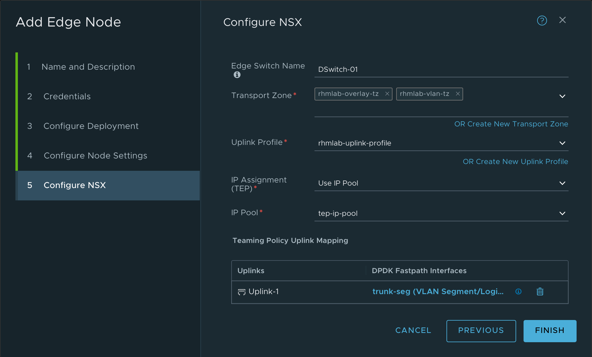 NSX Edge config