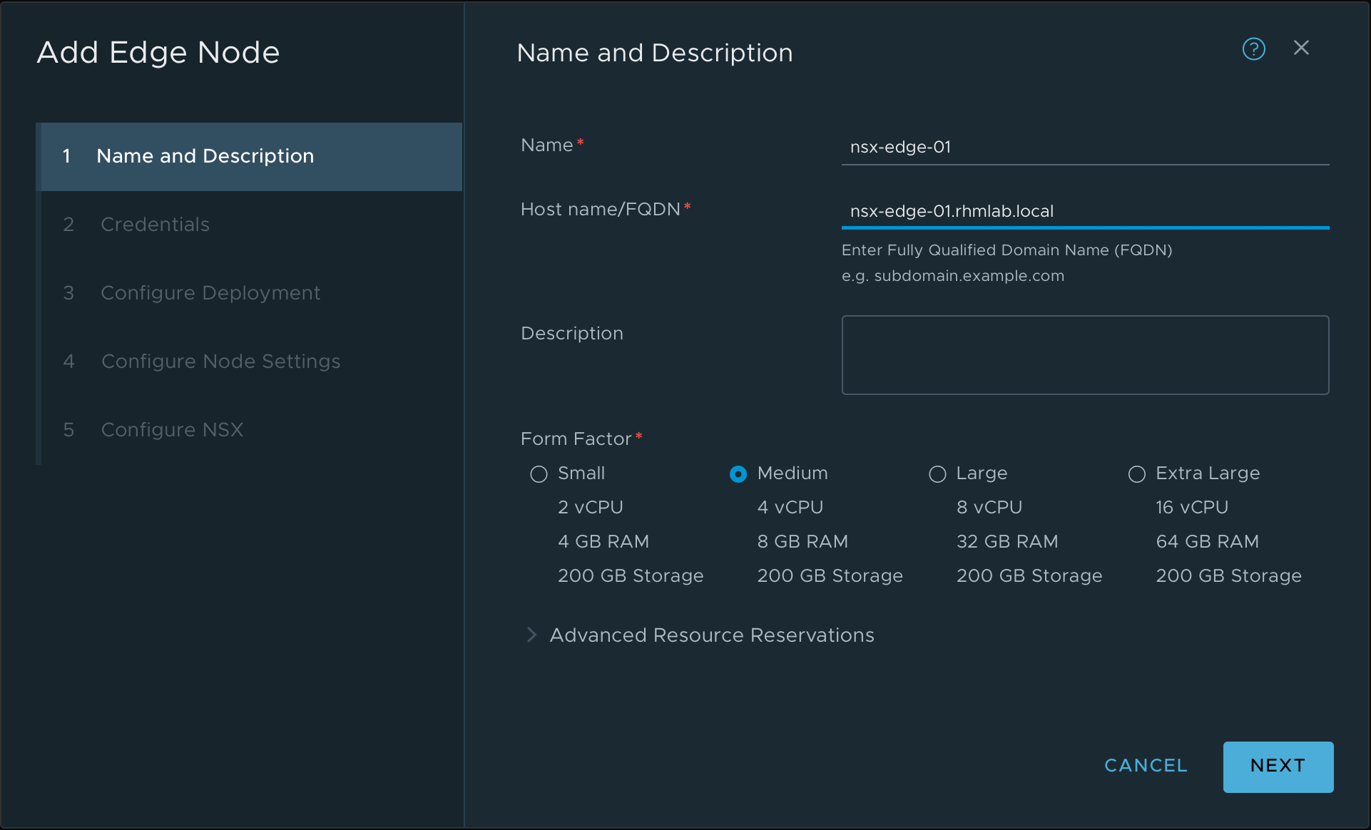 Deploy edge VM