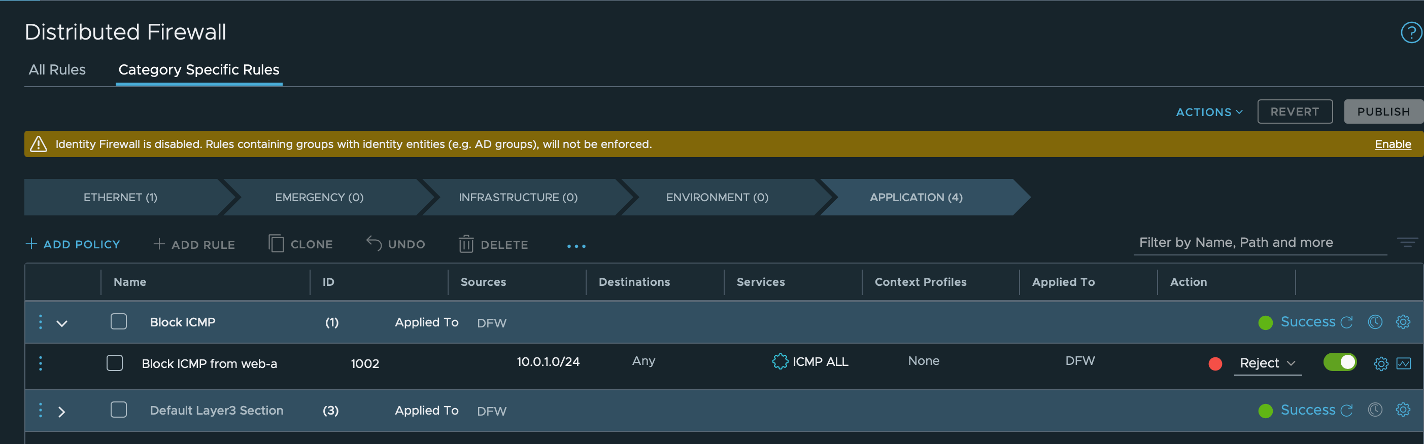 ICMP firewall rule