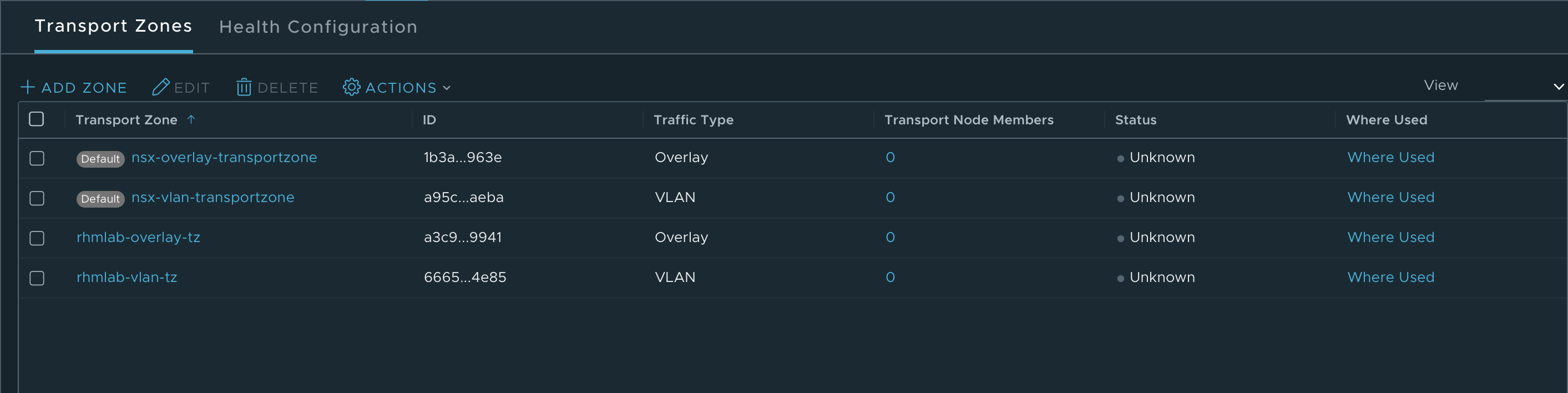 Transport Zones