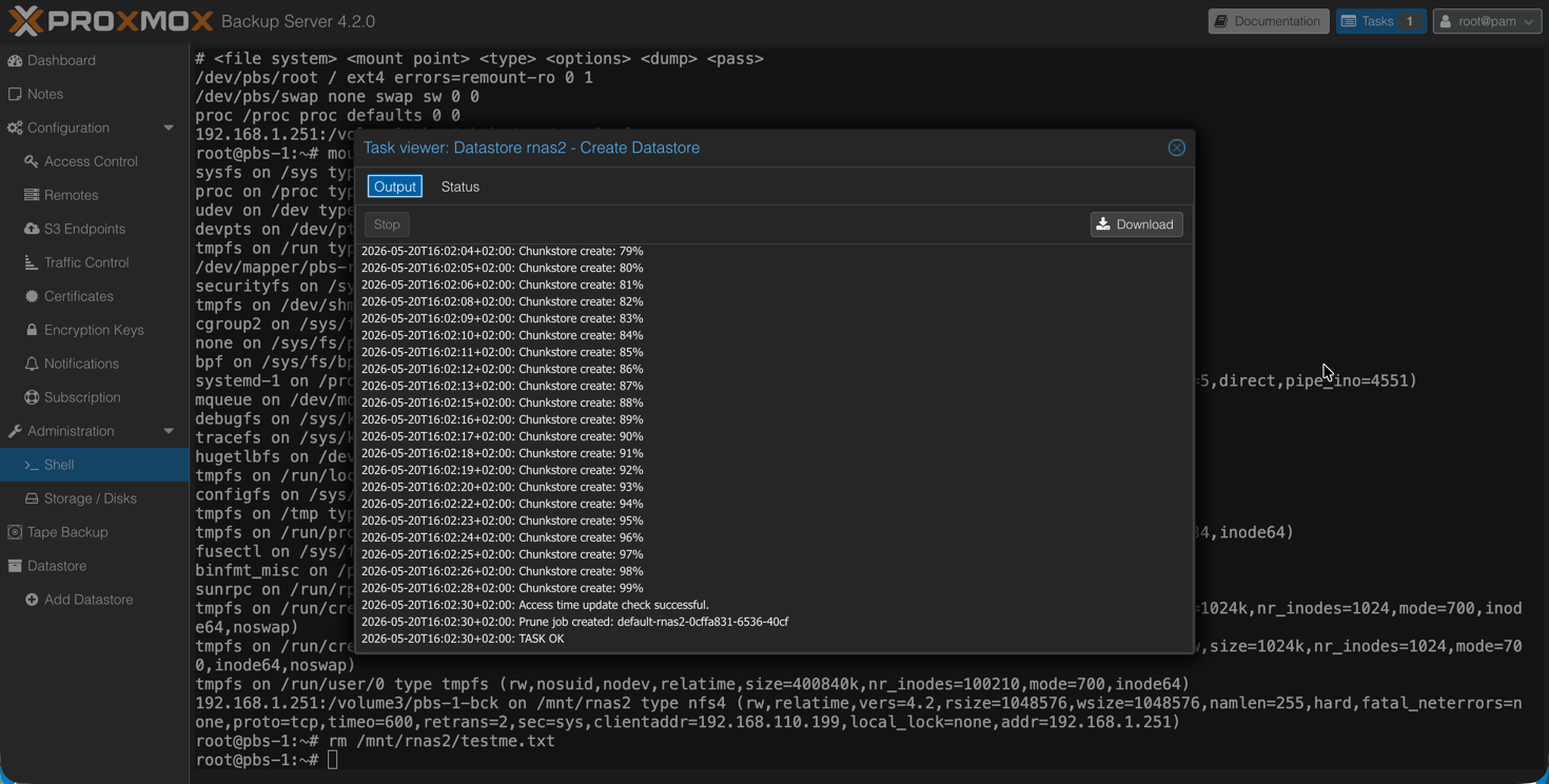 Datastore ready