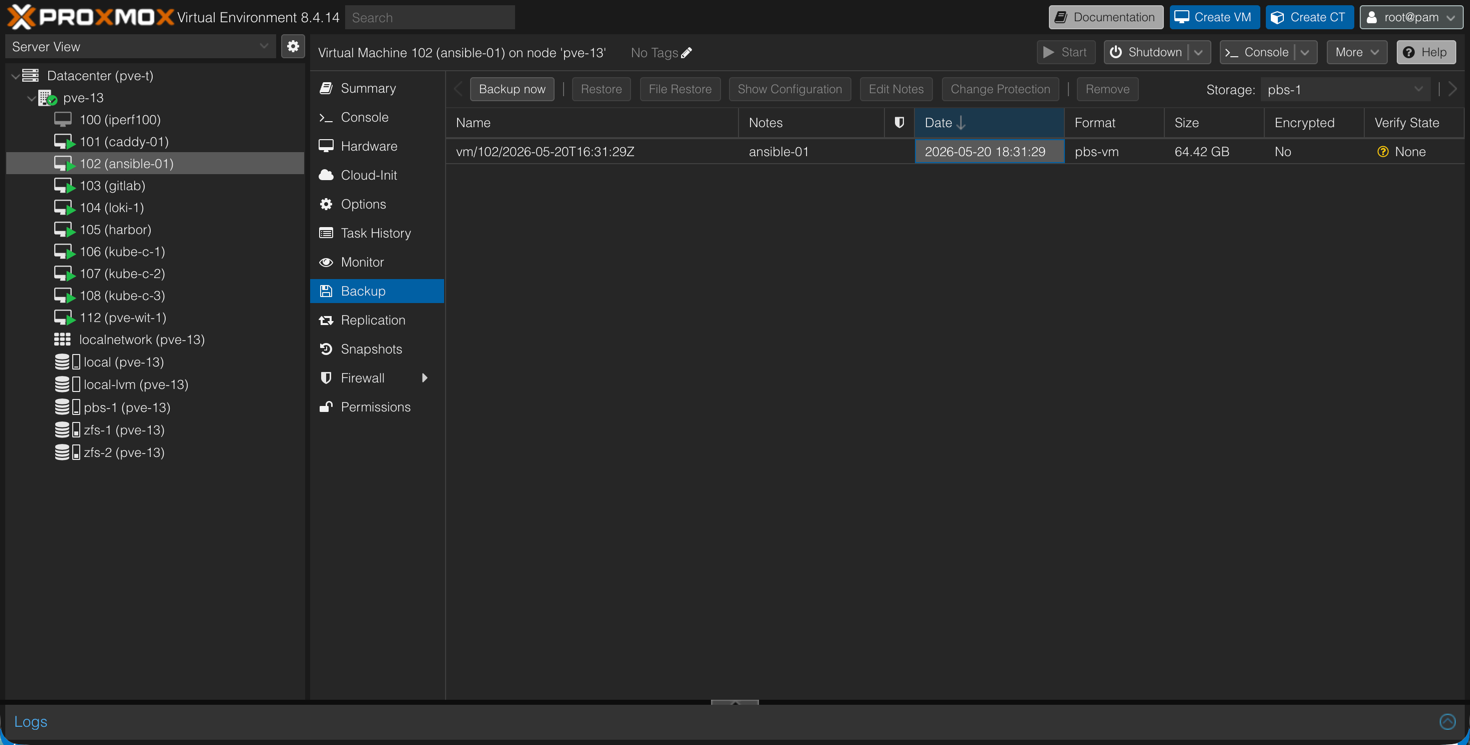 VM with backup job