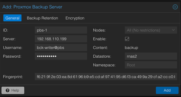 PBS connection details