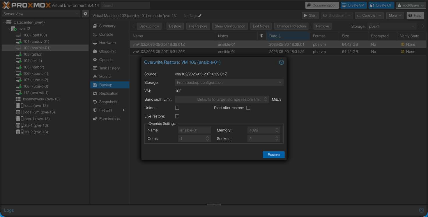 Restore VM