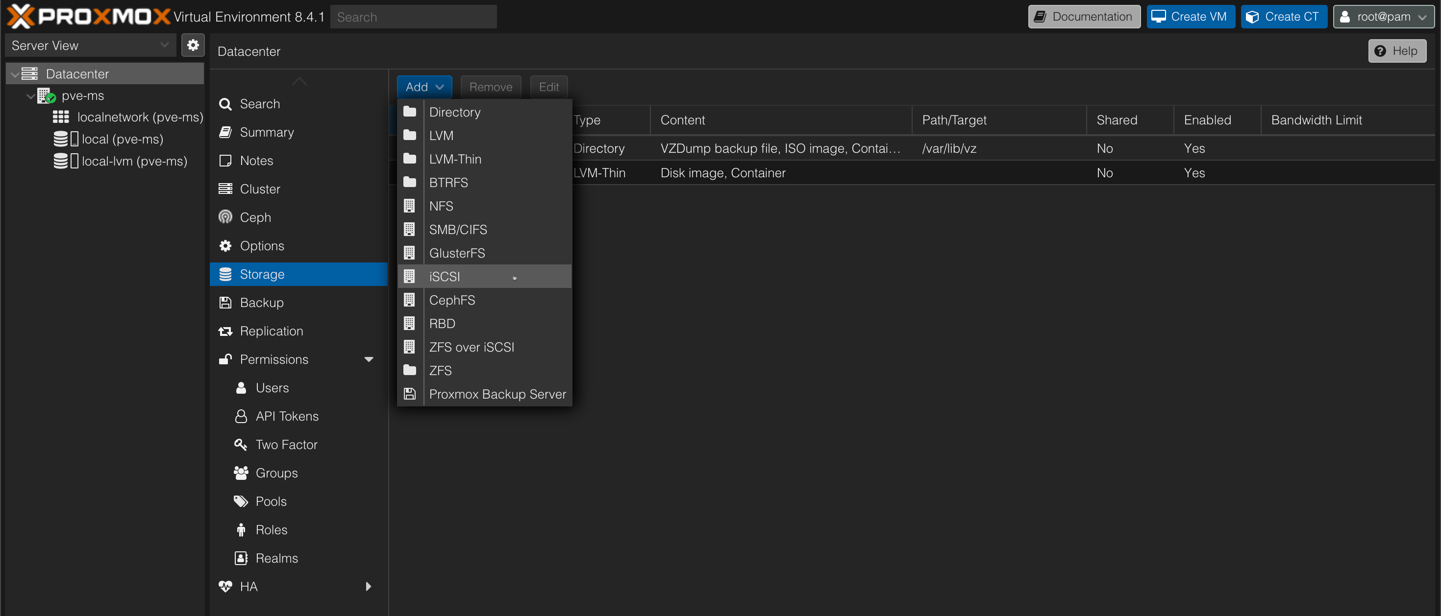 Add iSCSI target