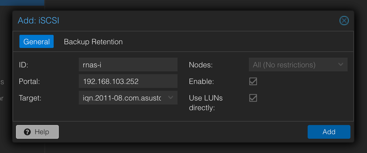 Add iSCSI target