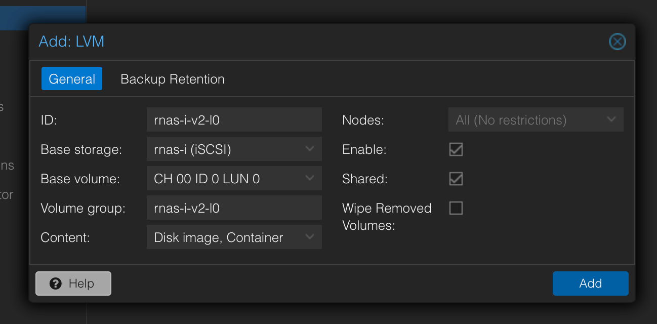 Create a storage pool from a LUN