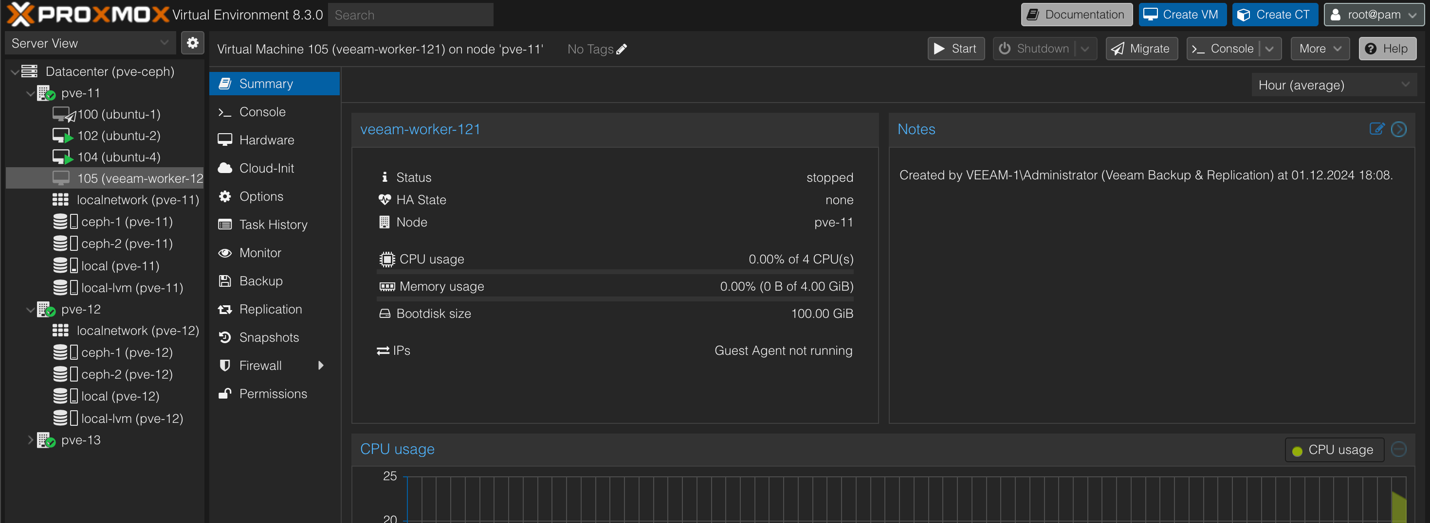 Verify worker in Proxmox