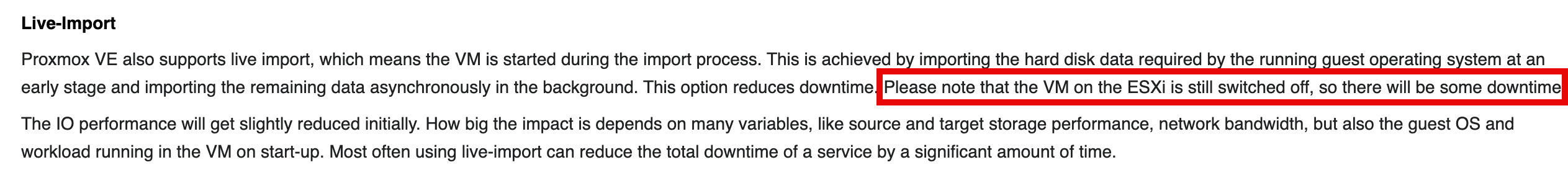 Migration guide - downtime