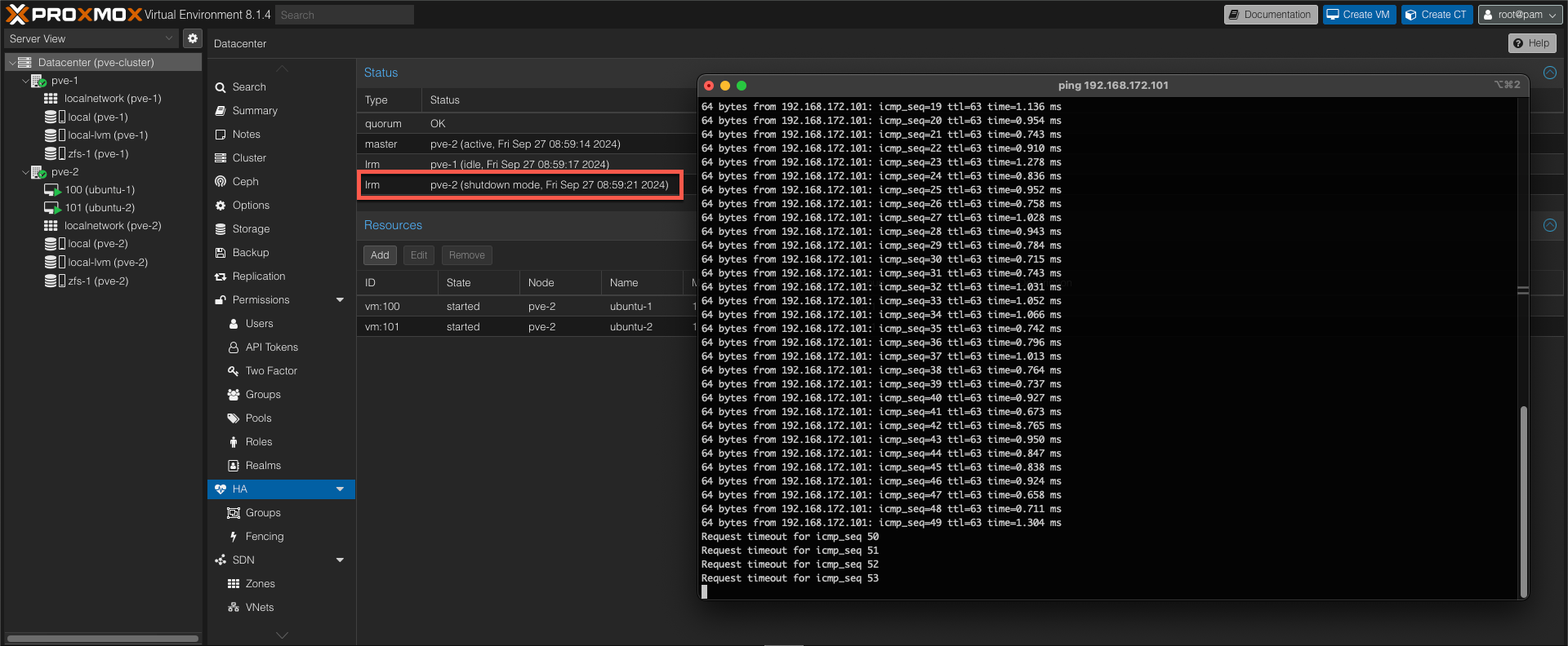 Node failure