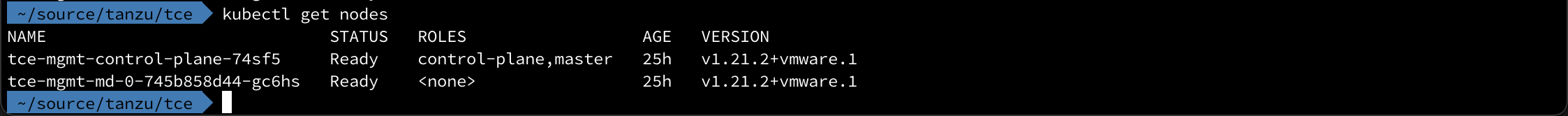 Management cluster nodes