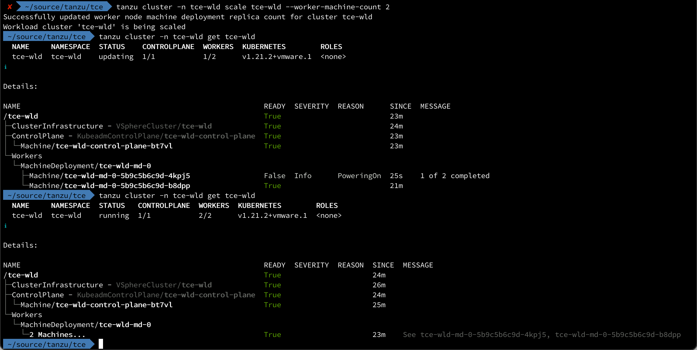 Scale workload cluster