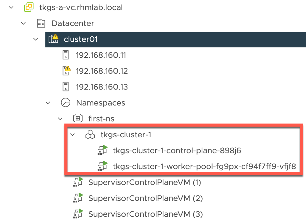 Verify virtual machines in vCenter