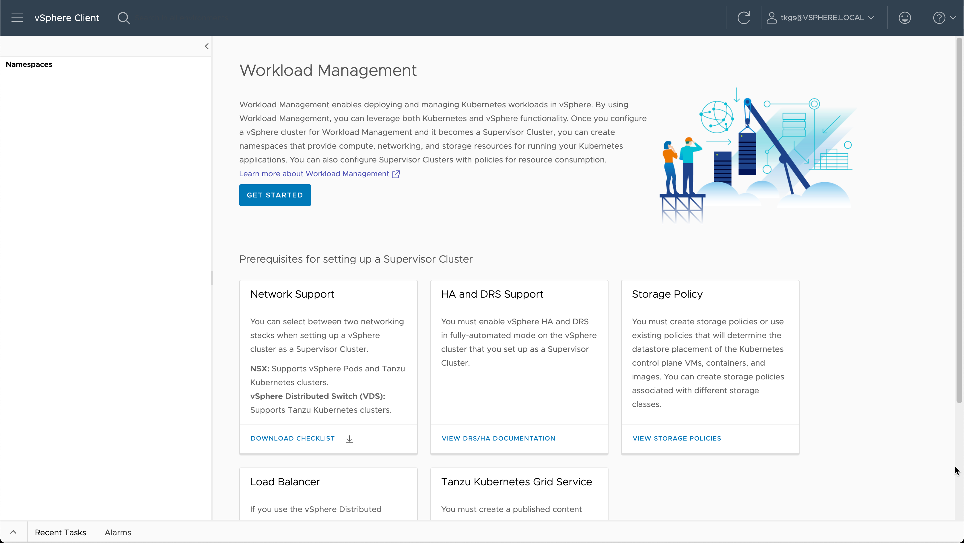 Workload Management screen