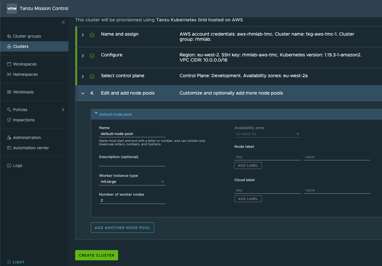 Set worker node configuration