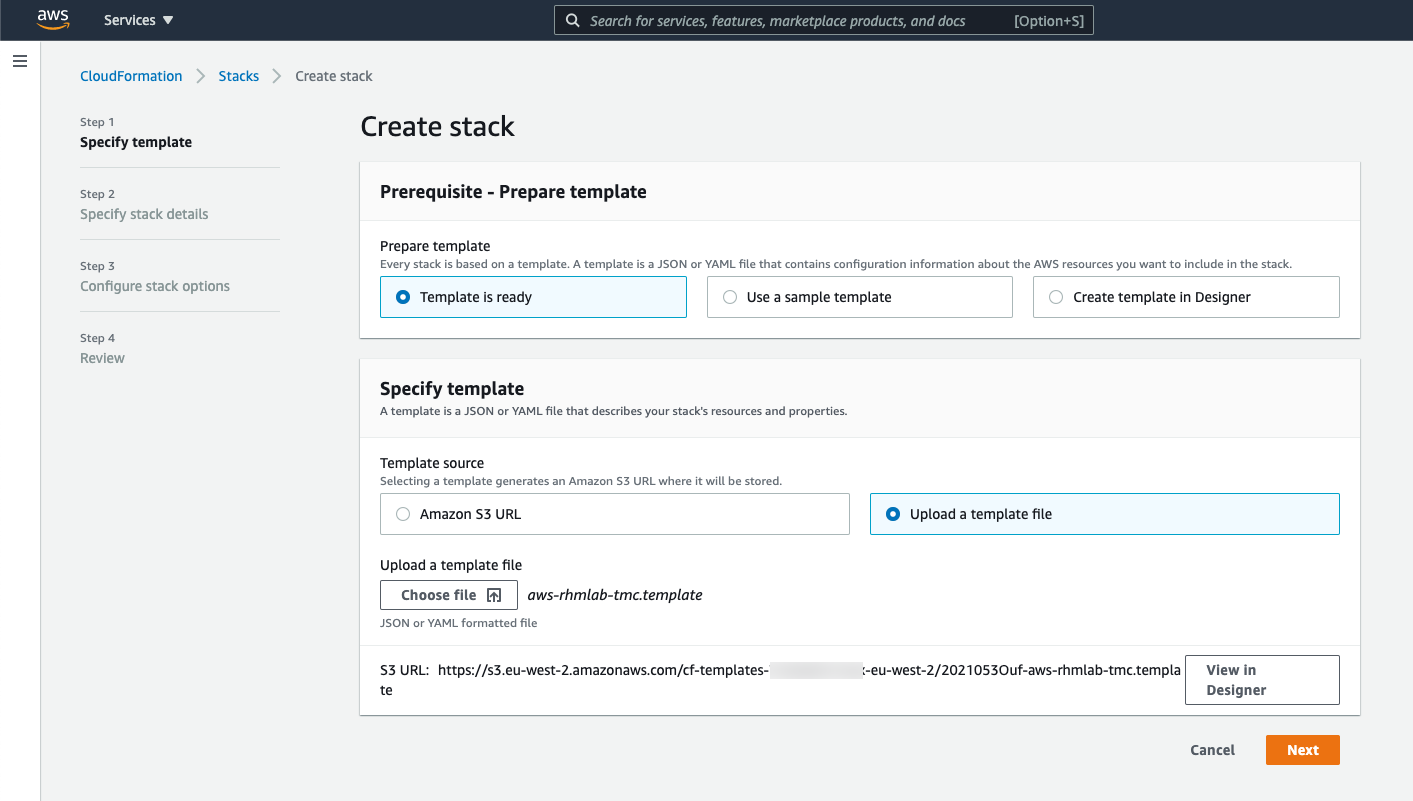 Upload template file