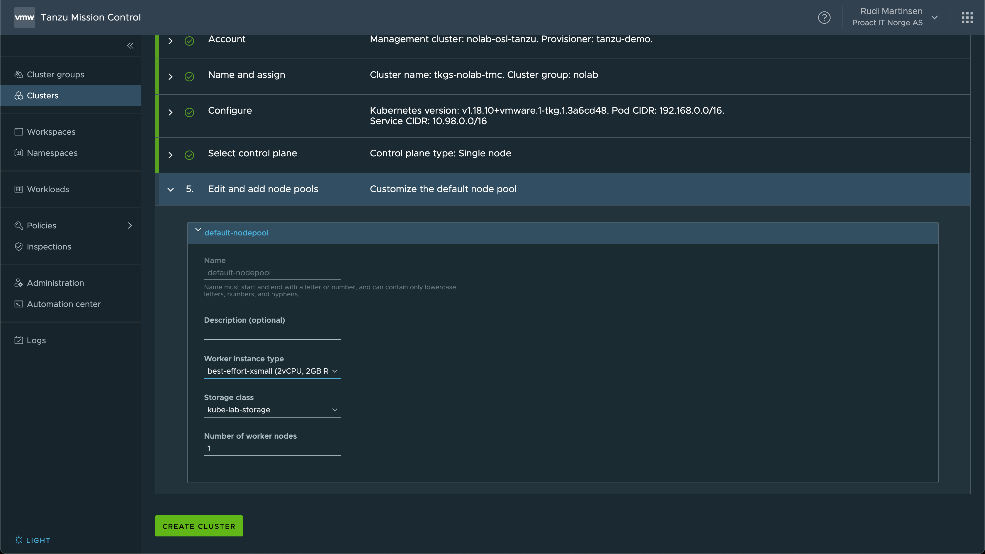 Set Worker node properties