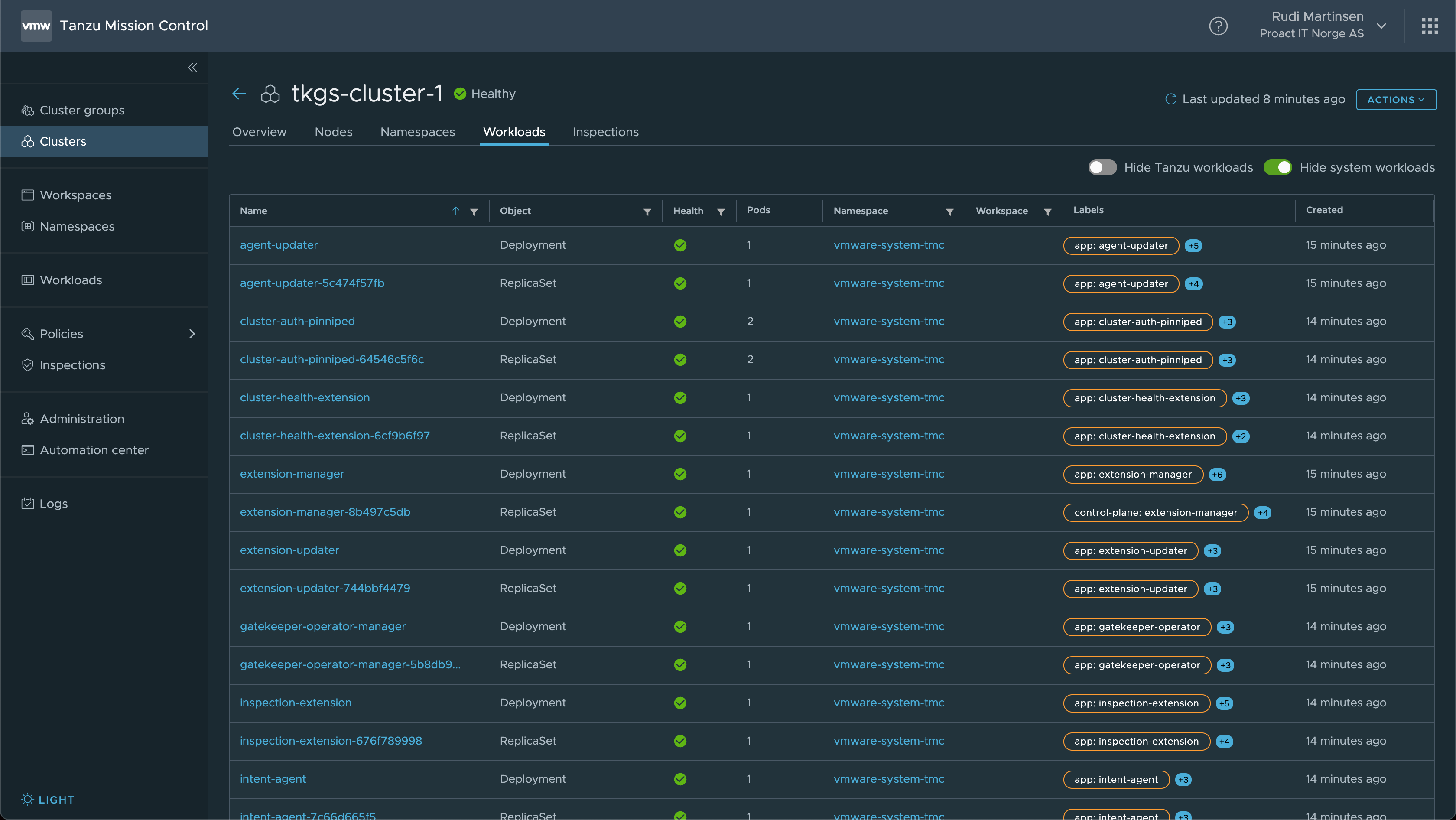 Cluster workloads