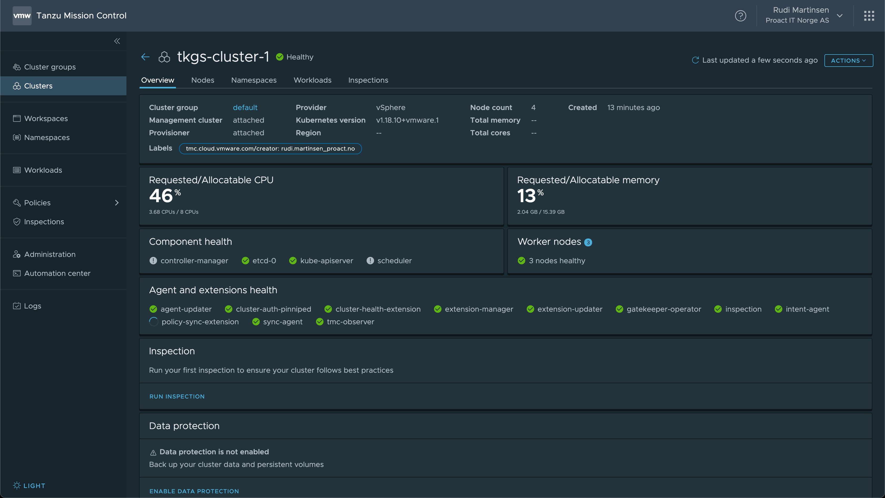 View cluster in TMC