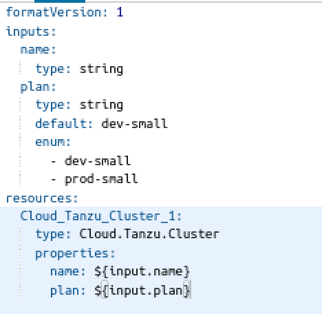 Resource properties and inputs