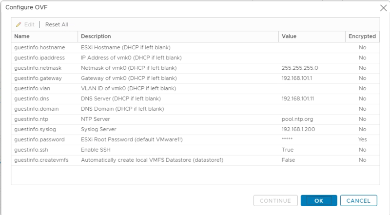 vRA Blueprint Configure OVF