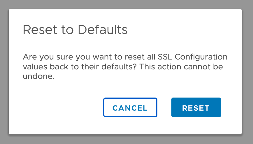 Reset SSL config